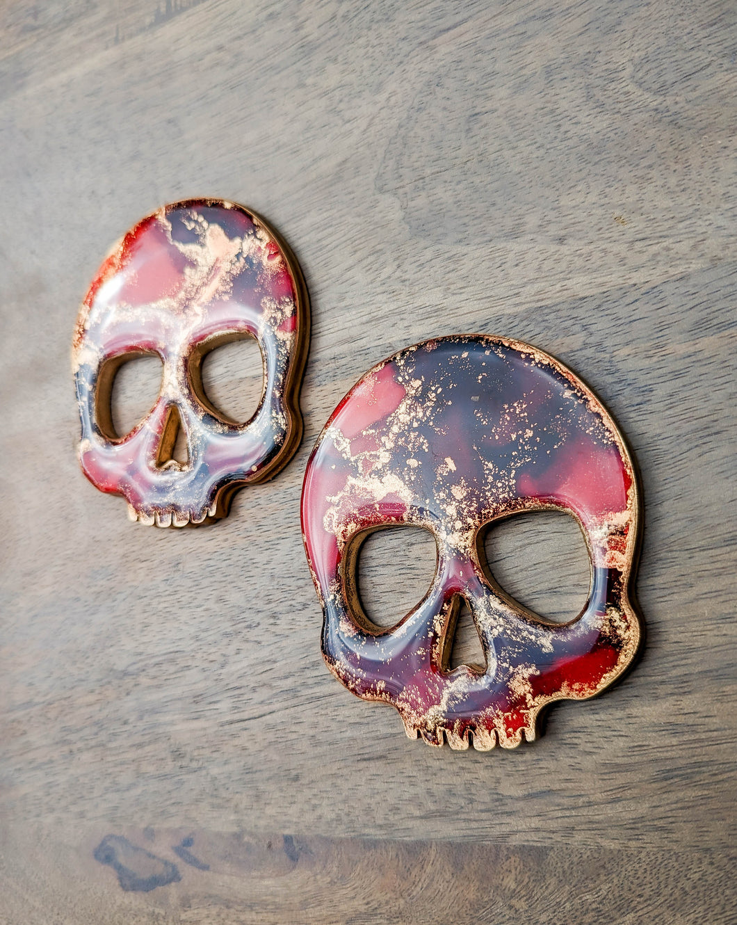 Alcohol ink skull coasters (multiple color options)
