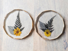 Load image into Gallery viewer, Yellow flower geometric modern resin coasters (Set of 2)
