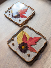 Load image into Gallery viewer, Fall flower geometric modern resin coasters (Set of 2)
