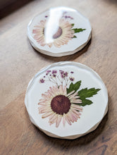 Load image into Gallery viewer, White and pink flower geometric modern resin coasters (Set of 2)
