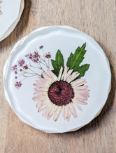 Load image into Gallery viewer, White and pink flower geometric modern resin coasters (Set of 2)
