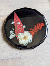 Load image into Gallery viewer, Black, red, and white flower geometric modern resin coasters (Set of 2)
