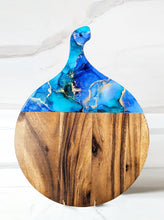 Load image into Gallery viewer, Teal, blue and gold charcuterie board
