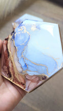 Load and play video in Gallery viewer, Blue and rust orange alcohol ink coasters
