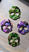 Load and play video in Gallery viewer, Alcohol ink skull coasters (multiple color options)
