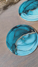 Load and play video in Gallery viewer, Alcohol ink jewel tone coasters (multiple color options)
