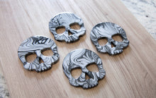 Load image into Gallery viewer, Metallic skull coasters (multiple color options)
