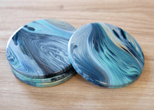 Load image into Gallery viewer, Blue spiral abstract coasters
