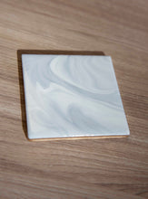 Load image into Gallery viewer, White and grey marbled coasters
