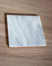 Load image into Gallery viewer, White and grey marbled coasters

