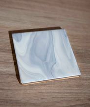 Load image into Gallery viewer, White and grey marbled coasters
