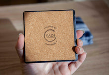 Load image into Gallery viewer, White and blue marbled coasters
