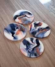 Load image into Gallery viewer, Blue and salmon coasters
