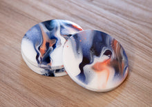 Load image into Gallery viewer, Blue and salmon coasters
