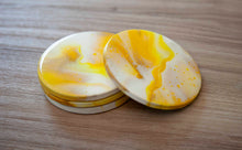 Load image into Gallery viewer, Yellow abstract coasters
