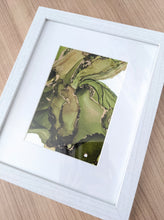 Load image into Gallery viewer, Green and gold alcohol ink original artwork
