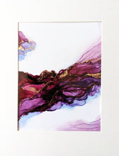 Load image into Gallery viewer, Purple and gold alcohol ink original artwork
