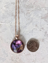 Load image into Gallery viewer, Purple alcohol ink pendant necklace
