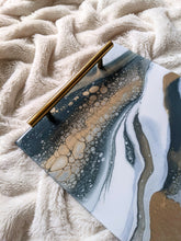 Load image into Gallery viewer, Blue and gold serving tray
