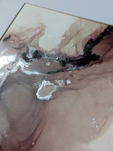 Load image into Gallery viewer, Burgundy and silver alcohol ink original artwork
