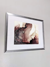 Load image into Gallery viewer, Burgundy and silver alcohol ink original artwork
