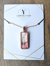 Load image into Gallery viewer, Pink alcohol ink pendant necklace

