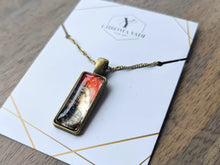 Load image into Gallery viewer, Red alcohol ink pendant necklace
