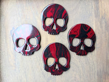 Load image into Gallery viewer, Metallic skull coasters (multiple color options)
