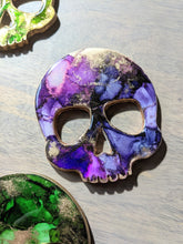 Load image into Gallery viewer, Alcohol ink skull coasters (multiple color options)

