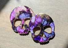 Load image into Gallery viewer, Alcohol ink skull coasters (multiple color options)
