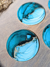 Load image into Gallery viewer, Alcohol ink jewel tone coasters (multiple color options)
