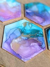 Load image into Gallery viewer, Mermaid alcohol ink coasters
