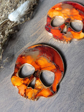 Load image into Gallery viewer, Alcohol ink skull coasters (multiple color options)
