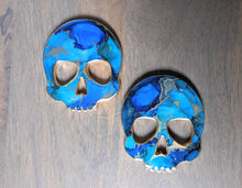 Load image into Gallery viewer, Alcohol ink skull coasters (multiple color options)
