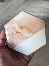 Load image into Gallery viewer, Rose quartz alcohol ink coasters
