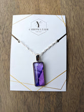 Load image into Gallery viewer, Purple alcohol ink pendant necklace
