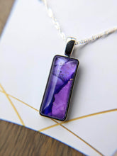 Load image into Gallery viewer, Purple alcohol ink pendant necklace
