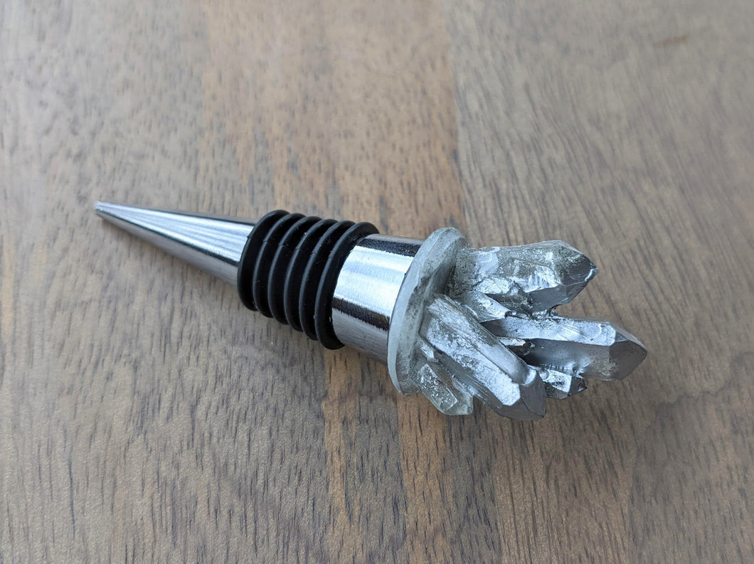 Silver crystal resin wine stopper