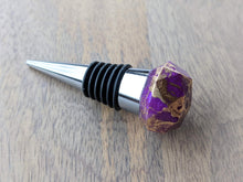 Load image into Gallery viewer, Purple and gold gem wine stopper
