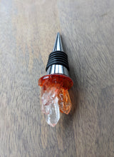 Load image into Gallery viewer, Orange crystal resin wine stopper
