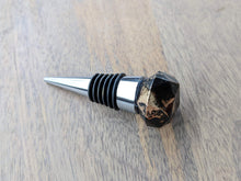 Load image into Gallery viewer, Black and gold gem resin wine stopper
