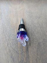 Load image into Gallery viewer, Pink, purple and blue crystal resin wine stopper
