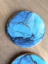 Load image into Gallery viewer, Shades of blue alcohol ink coasters
