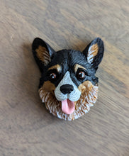 Load image into Gallery viewer, Black, tan, and white corgi magnet
