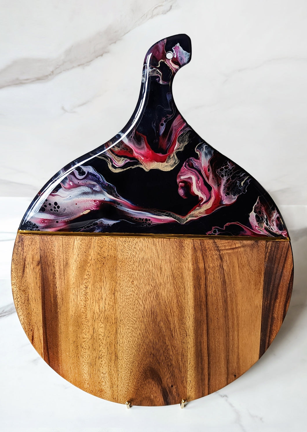 Dark blue, red, pink and gold charcuterie board