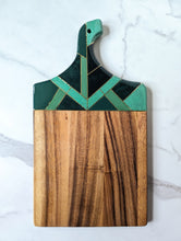 Load image into Gallery viewer, Geometric green charcuterie board

