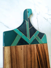 Load image into Gallery viewer, Geometric green charcuterie board
