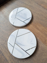 Load image into Gallery viewer, Marbled modern coasters (gold and silver options)
