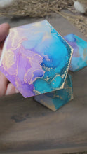 Load and play video in Gallery viewer, Mermaid alcohol ink coasters
