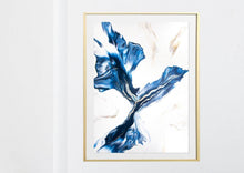 Load image into Gallery viewer, Blue betta fish inspired dutch pour painting
